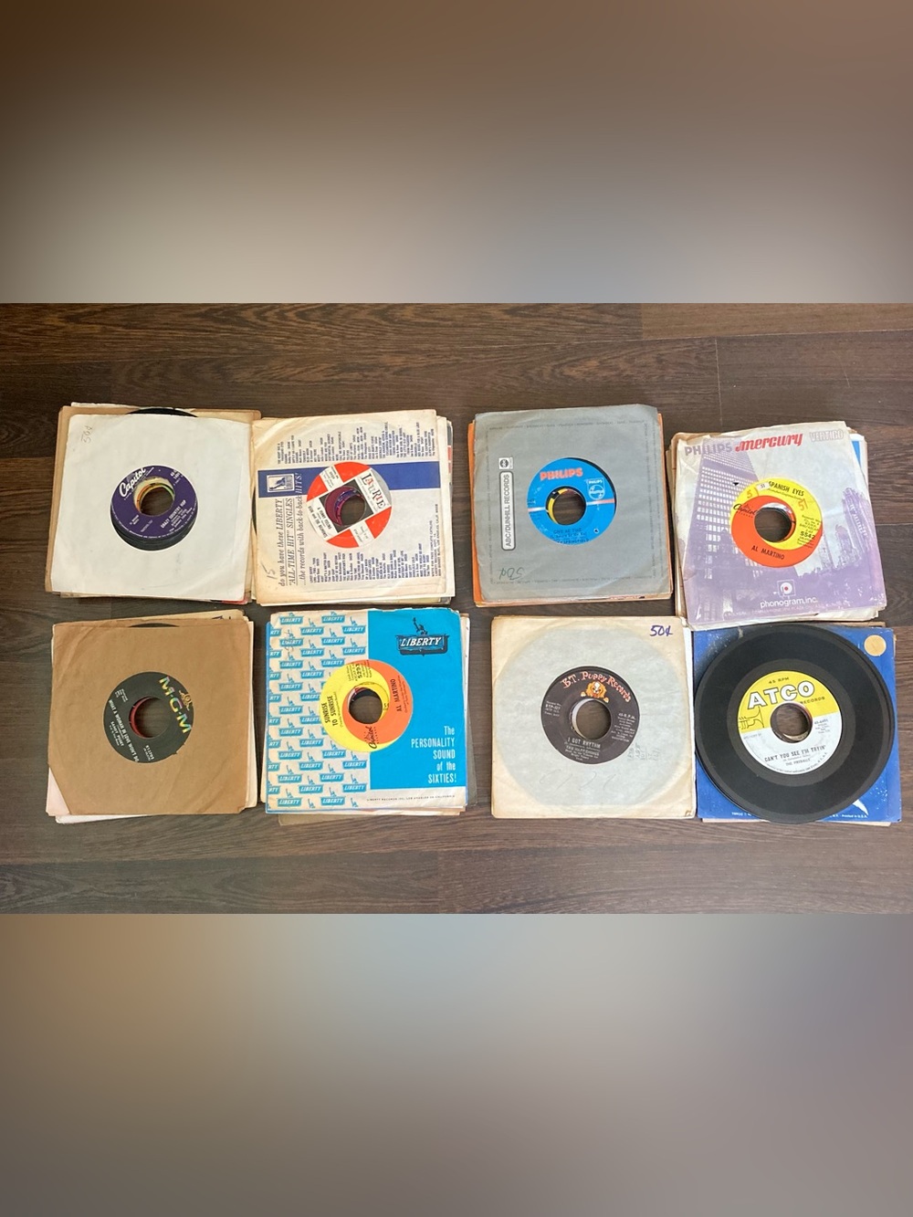 Vintage 45 Vinyl Singles Lot of 78 - 78 Playable 45 Records